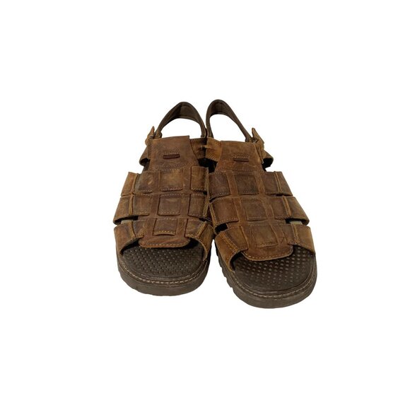 Skechers Mens Size 13 Leather Brown Sandals Fisherman Jesus 60059 F-50 Hook & Lo